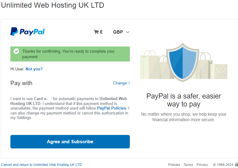 PayPal Subscription Agreement