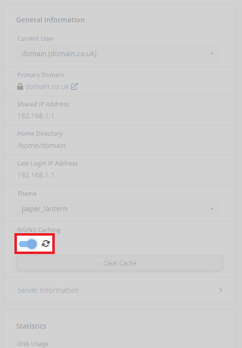 Disable Nginx