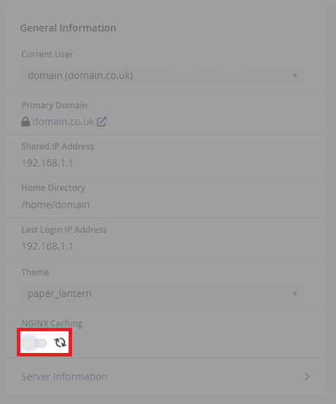 Enable caching in cPanel