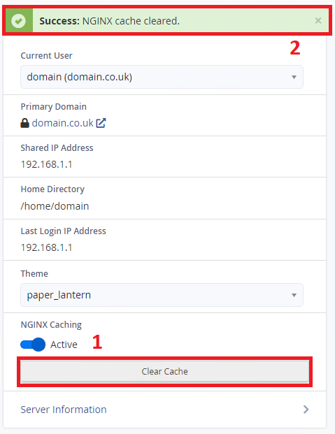 Clear Cache in cPanel