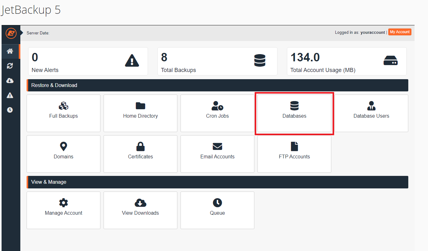 Databases in JetBackup 5
