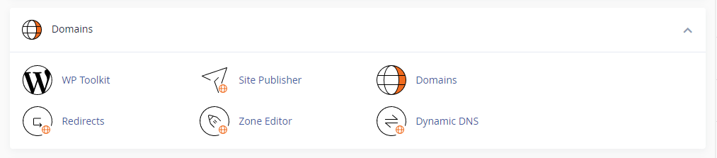 Domains section in cPanel