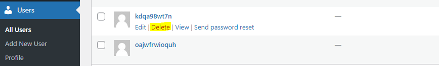 WordPress Users List