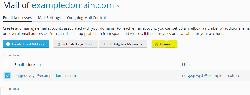 Email Accounts in Plesk