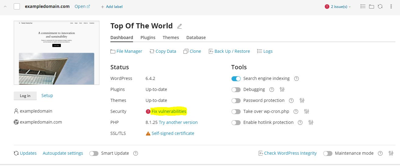 Security Measures in WP Toolkit