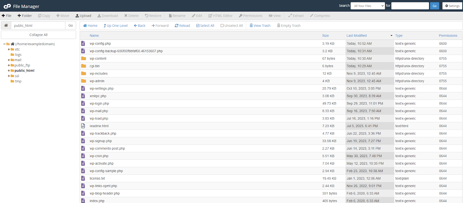 cPanel File Manager